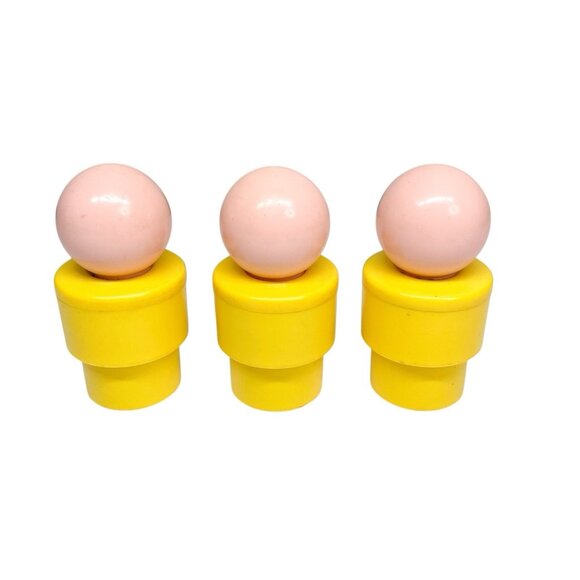 Lot Of 3 1974 Fisher Price Little People Jumbo Yellow Figures 3 1/2" - Picture 6 of 9